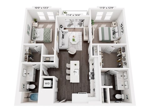 The Beverly by Alta, B1, 2 Bedroom 2 Bathroom - Atlanta